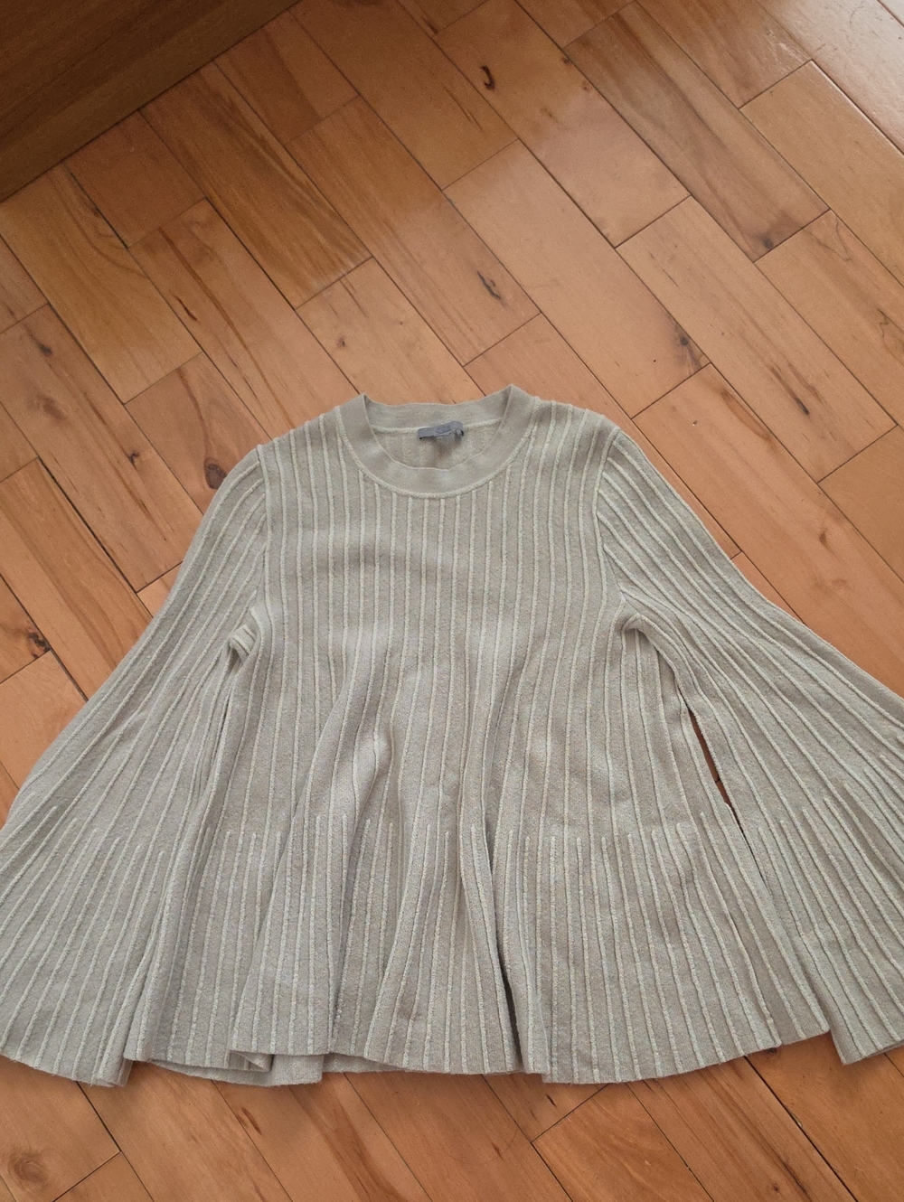 COS Wool Ribbed Bell Sleeve Sweater